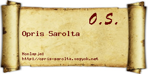 Opris Sarolta névjegykártya